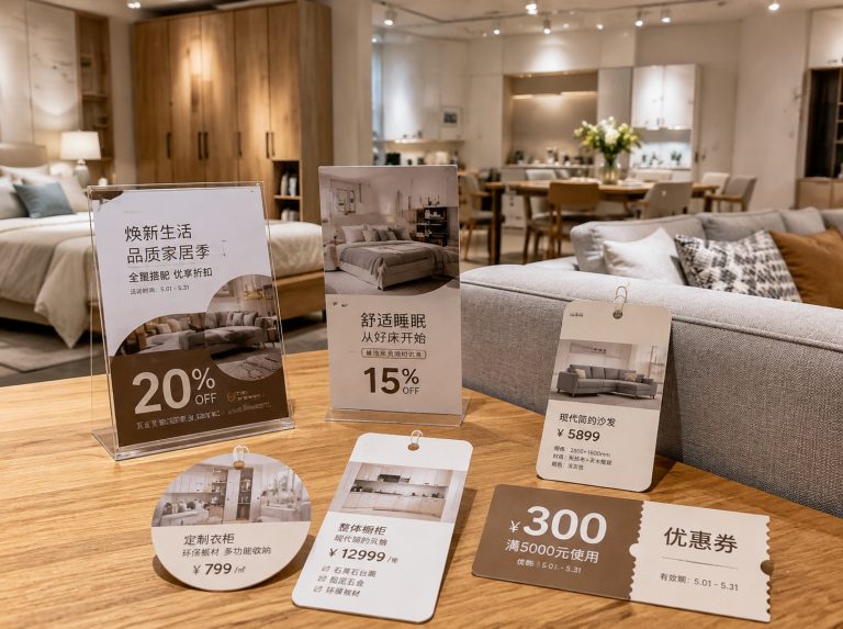 蠡县家具门店单页海报与吊牌